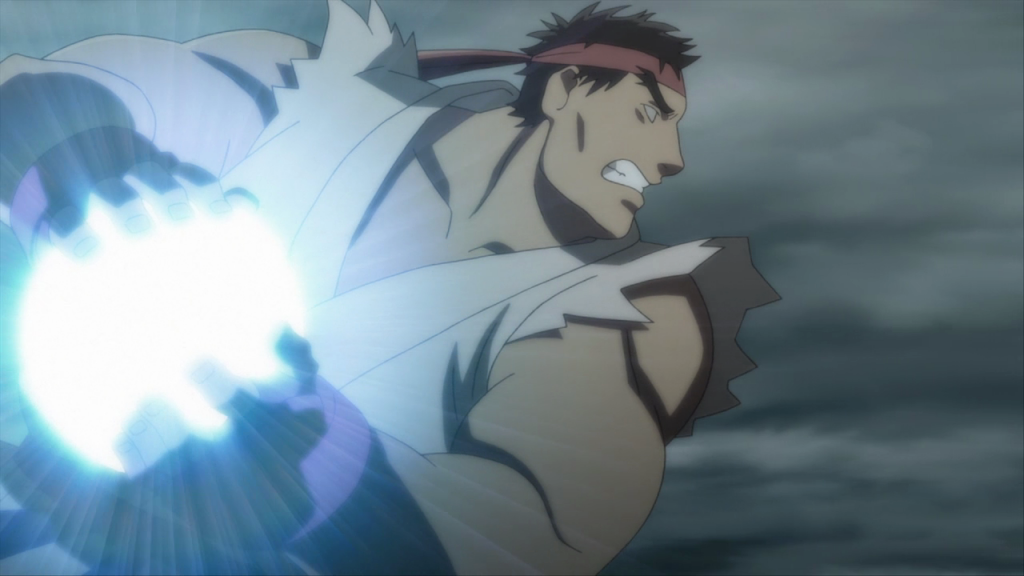 Ryu throws a hadouken