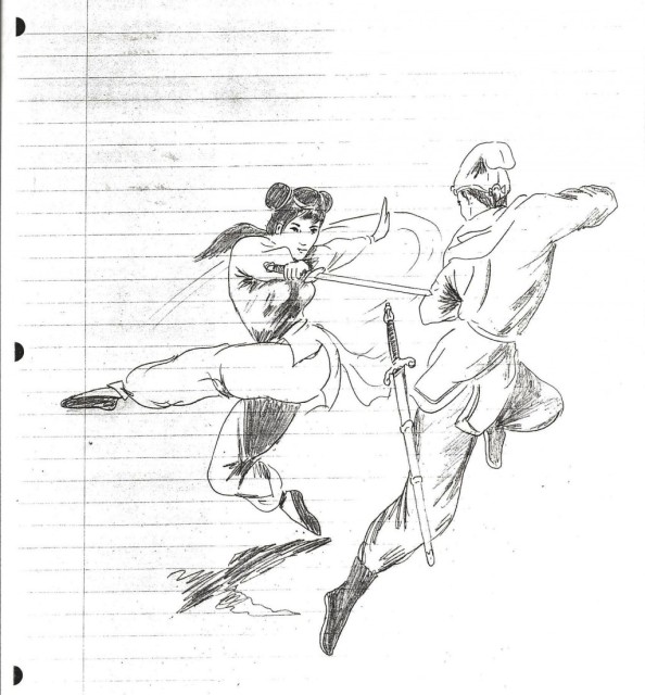 Bruce Lee drawing