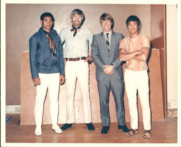 James Coburn with Chuck Norris and Bruce Lee