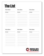 Download our printable list sheet